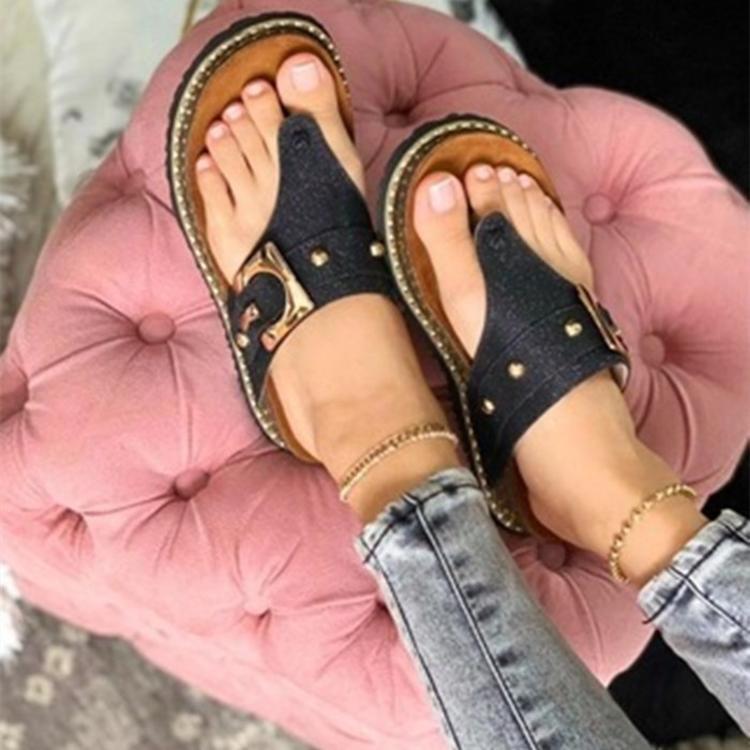 OrthoCare Studded Toe Ring Flat Sandals
