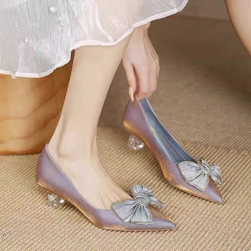 OrthoCare | Bow Detail Pointed Toe Ballet Flats