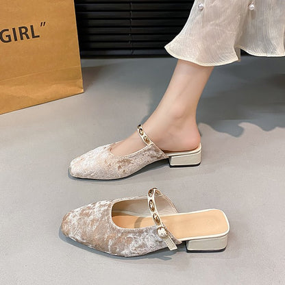 Cheska | Women’s Orthopedic Velvet Mary Jane Mule Heels