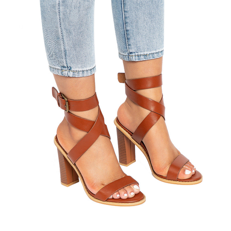 OrthoCare Plus Size Sandals With Chunky Heels