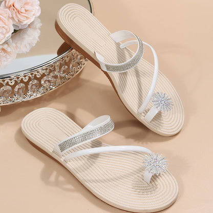 Rielle | Women’s Orthopedic Rhinestone Flower Toe Ring Sandals