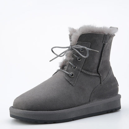 Alina | Orthopedic Fur-Lined Suede Lace-Up Winter Boots