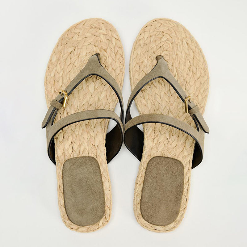 Quillara | Women’s Orthopedic Braided Straw Thong Sandals