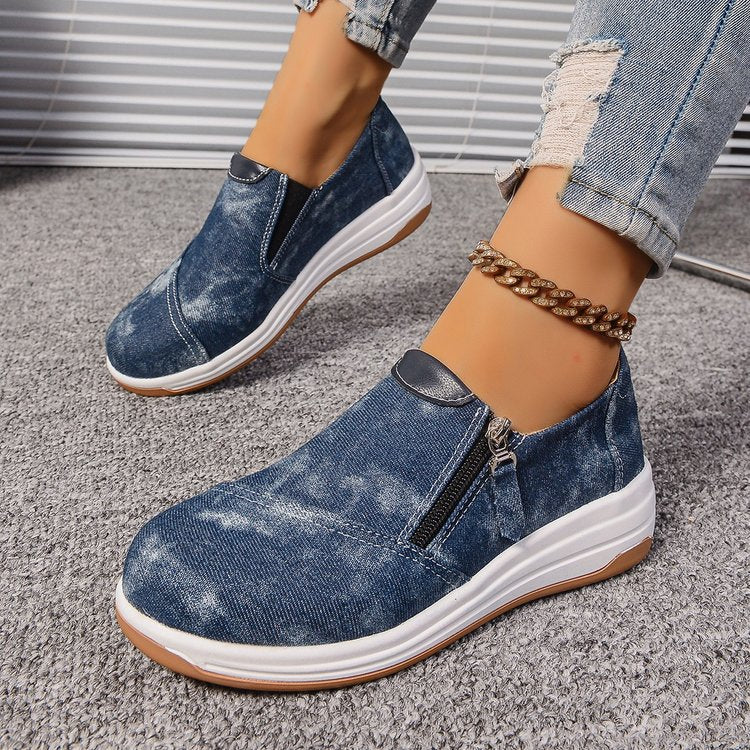 OrthoCare Denim Slip-On Sneakers – Lightweight Casual Walking Shoes