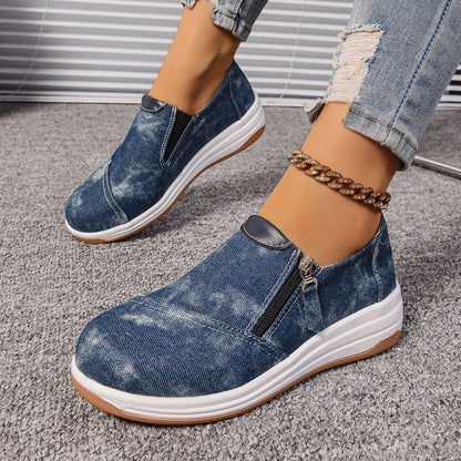 OrthoCare Denim Slip-On Sneakers – Lightweight Casual Walking Shoes