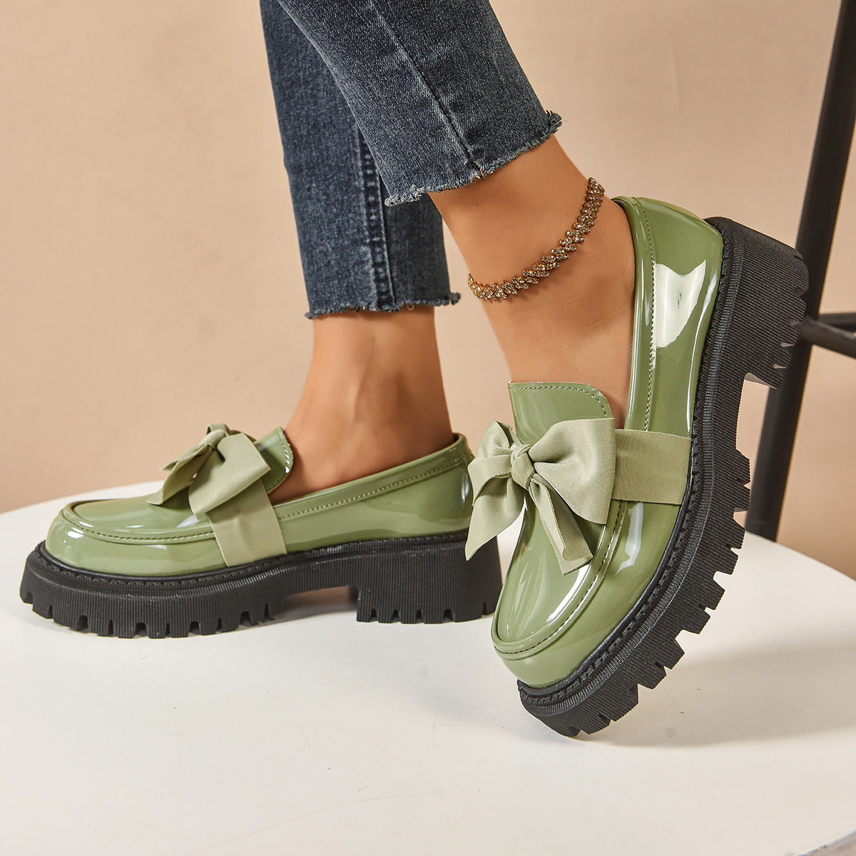 OrthoCare Vintage Loafers With Bow - Unique Elegance