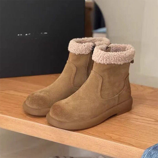 Lena | Orthopedic Fur-Cuff Suede Ankle Winter Boots