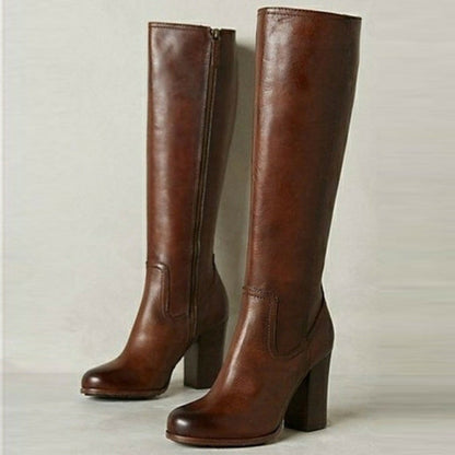 OrthoCare Plus-Size Boots - Chunky Heel & Zipper