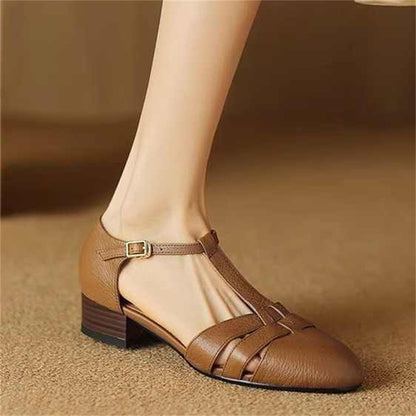 OrthoCare Retro Leather Sandals - Soft Comfort