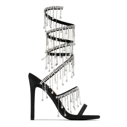 Ursella | Women’s Orthopedic Rhinestone Wraparound Stiletto Sandals
