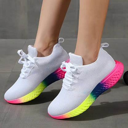 OrthoCare Lace-Up Mesh Shoes With Rainbow Sole