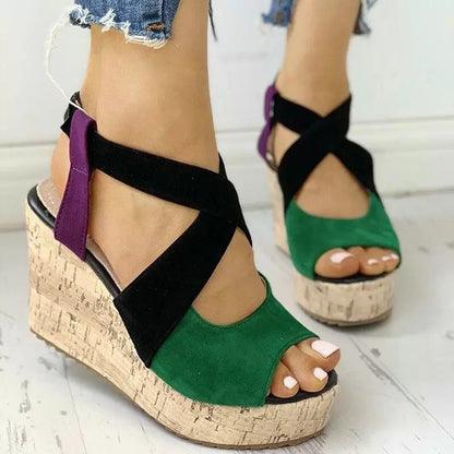 Zelina | Women’s Orthopedic Colorblock Espadrille Wedge Sandals