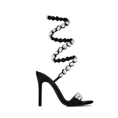 Ursella | Women’s Orthopedic Rhinestone Wraparound Stiletto Sandals