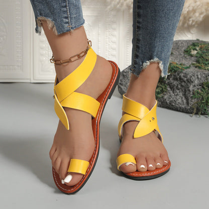 OrthoCare | Cross Strap Toe Ring Flat Sandals