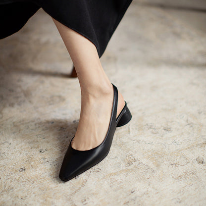 Michelle | Orthopedic Women's Chunky Heel Pointed Toe Shallow Sandals