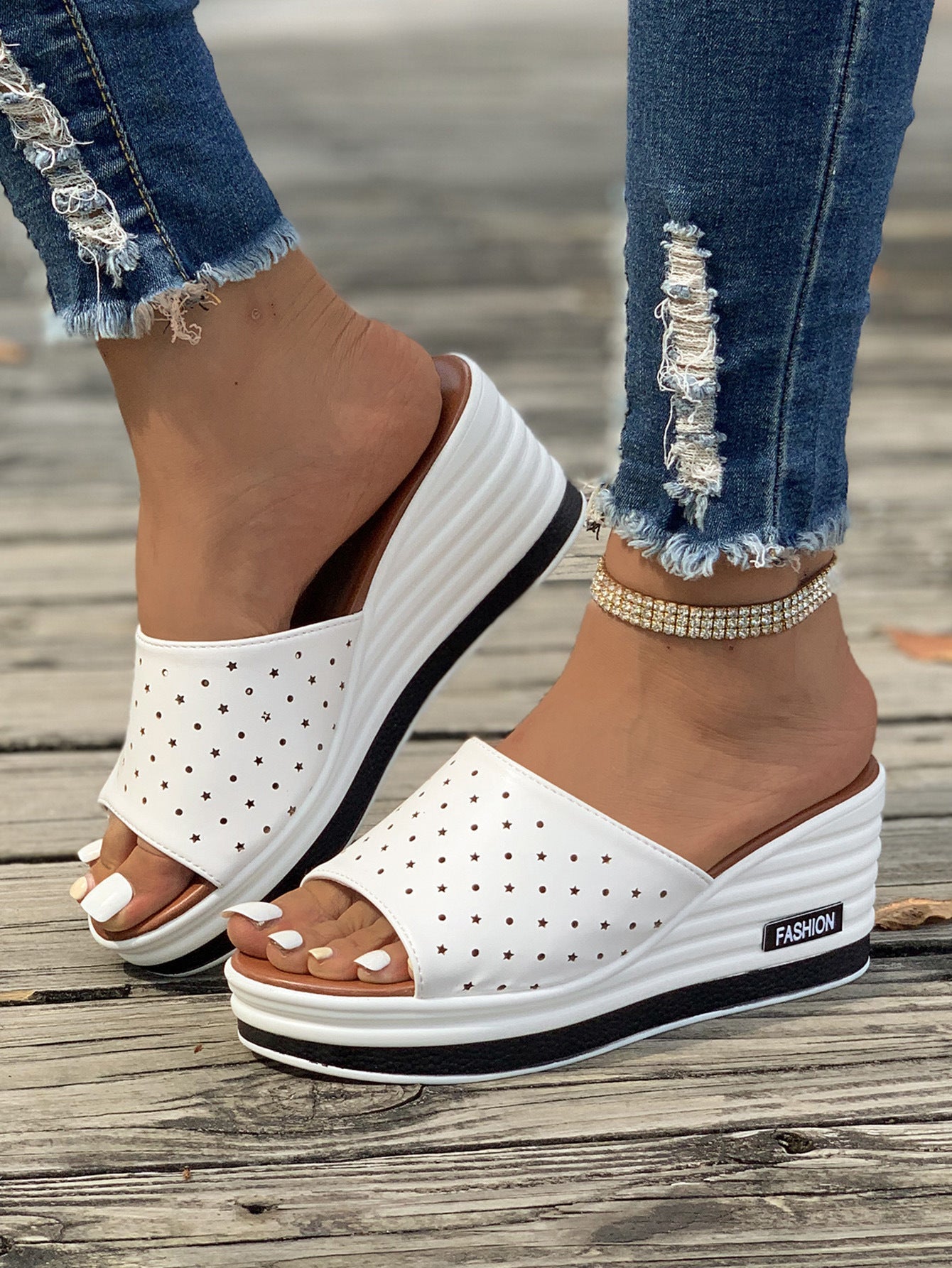Heleneva | Women’s Orthopedic Platform Slide Wedge Sandals