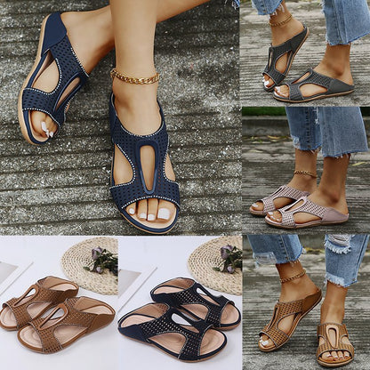 Brynna | Women’s Orthopedic Cutout Comfort Block Heel Sandals