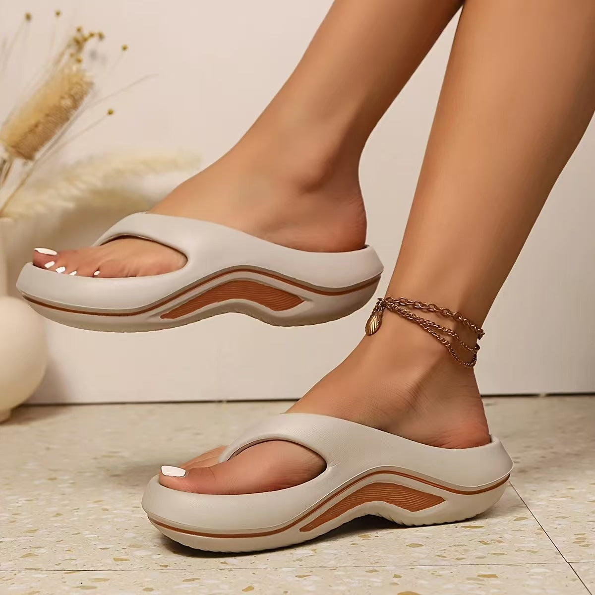 Ivessia | Women’s Orthopedic Platform Comfort Slide Sandals