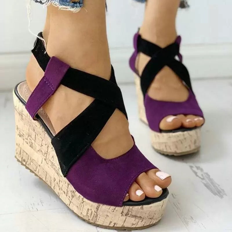Zelina | Women’s Orthopedic Colorblock Espadrille Wedge Sandals