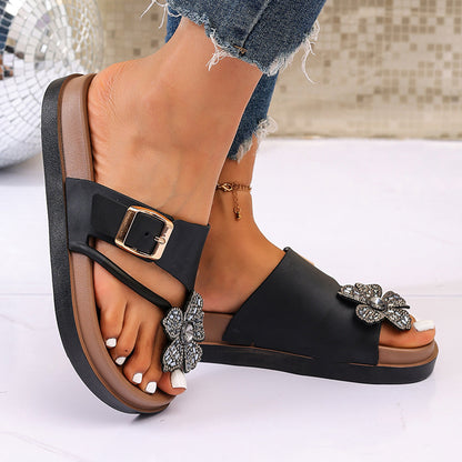 Bexley | Women’s Orthopedic Rhinestone Buckle Slide Sandals