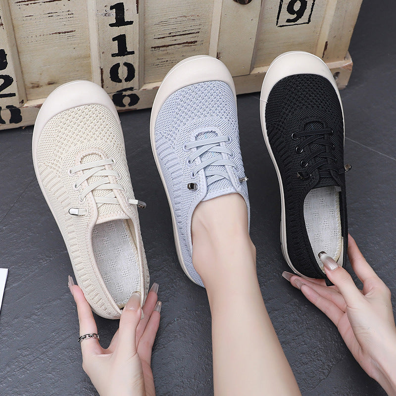 OrthoCare Women’s Knit Lace-Up Sneakers – Lightweight Breathable Comfort Shoes