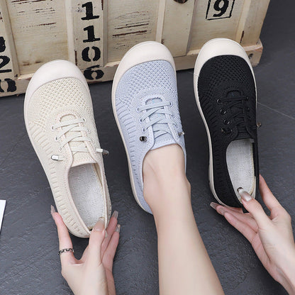 OrthoCare Women’s Knit Lace-Up Sneakers – Lightweight Breathable Comfort Shoes