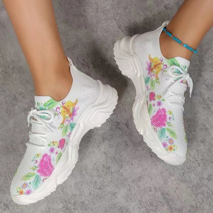 OrthoCare Women’s Tie-Dye Knit Sneakers – Lightweight Breathable Comfort Shoes