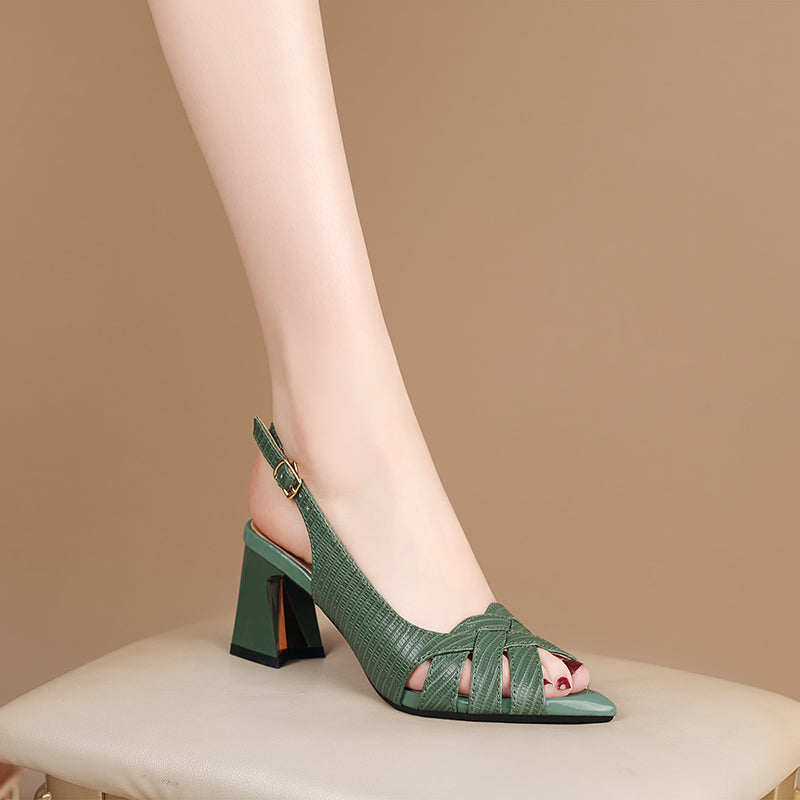Zoraya | Women’s Orthopedic Colorblock Slingback Block Heel Sandals