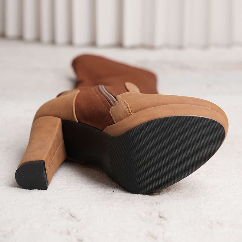 Melanie | VelourRise Orthopedic Over-the-Knee Heel Boots