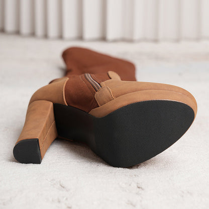 Melanie | VelourRise Orthopedic Over-the-Knee Heel Boots