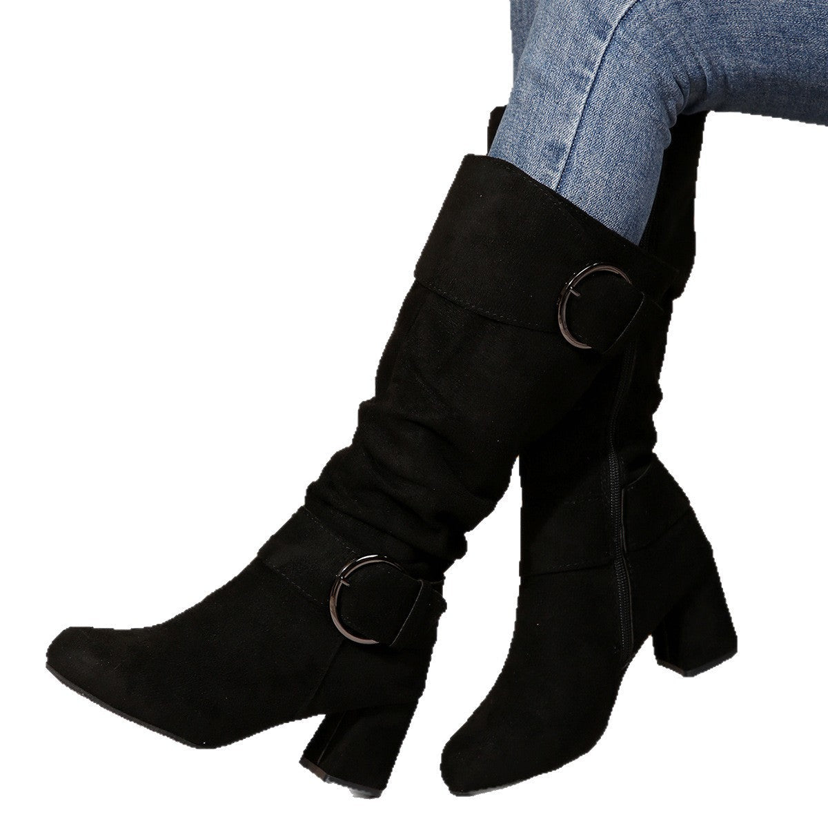 OrthoCare Beltbuckle Boots - Chunky Heel Comfort