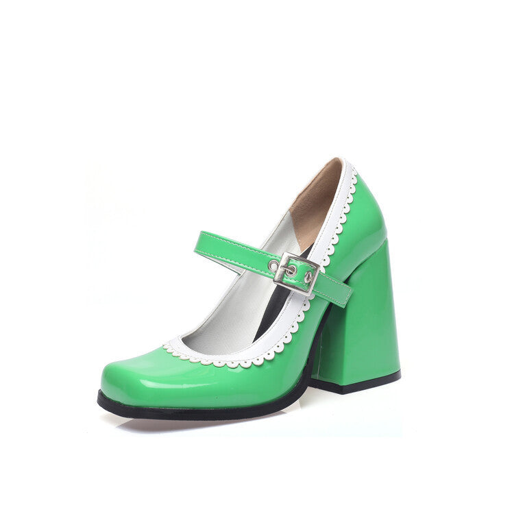 Orthopedic Mary Jane Block Heels – Comfortable Strap Dress Shoes