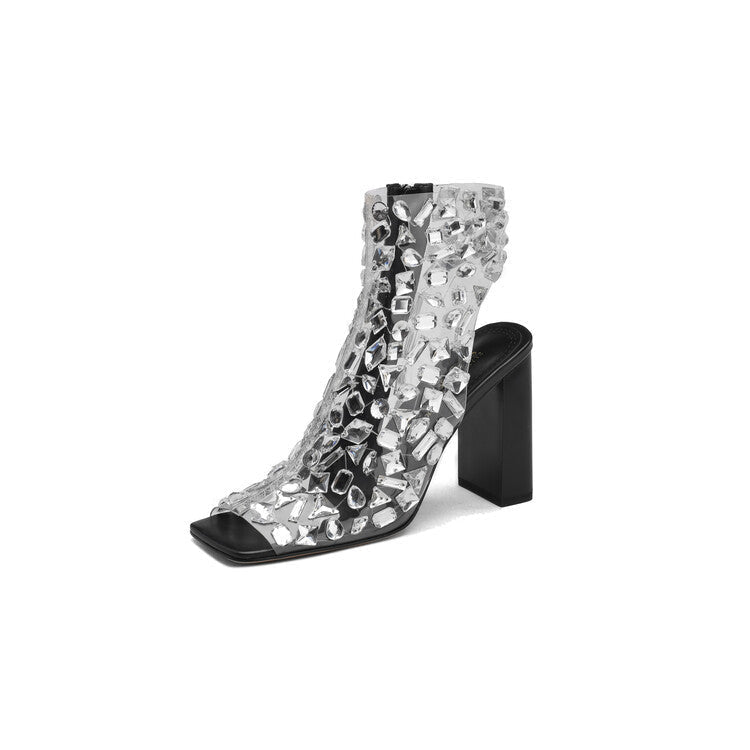 OrthoCare Plus Size Rhinestone High Heel Boots