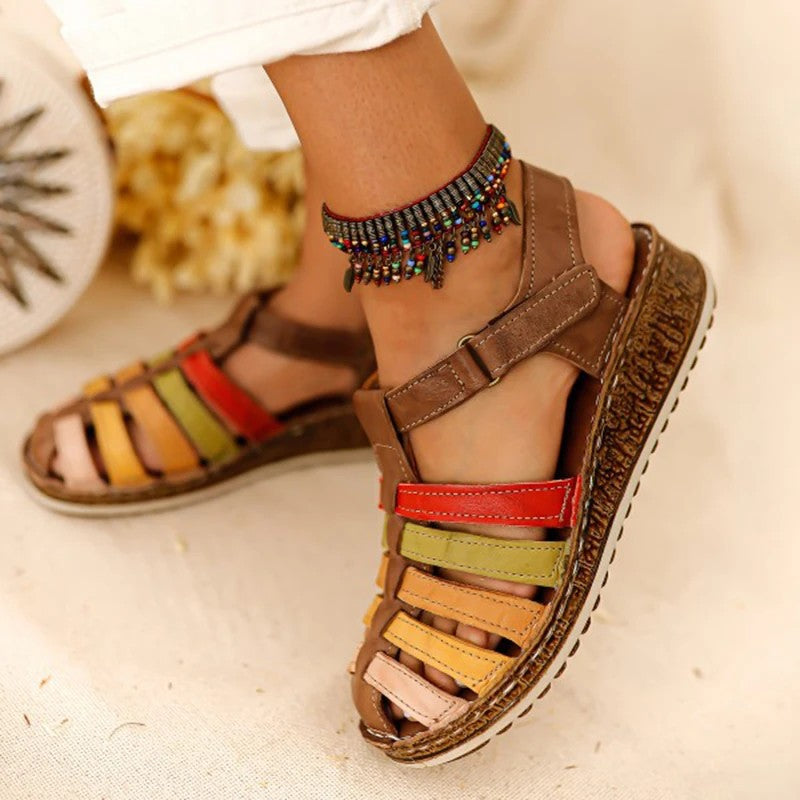 Velora | Women’s Orthopedic Bohemian Colorblock Fisherman Sandals