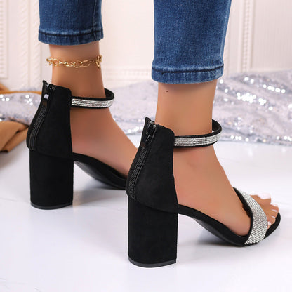 OrthoCare Rhinestone Light-Up Heeled Sandals - Unique Elegance