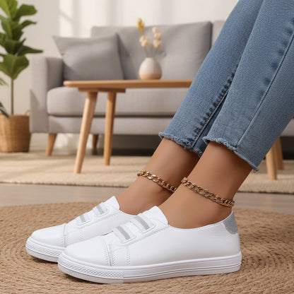 OrthoCare Women’s White Velcro Sneakers – Lightweight Casual Comfort Shoes