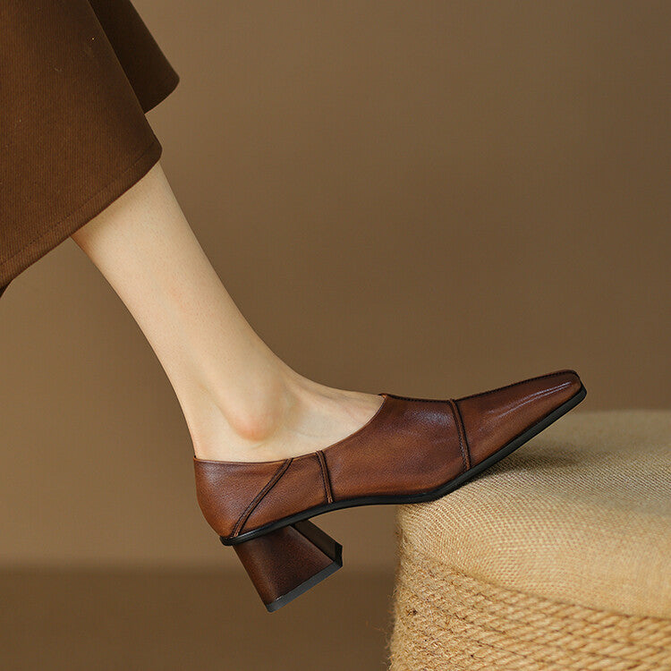 OrthoCare | Square Toe Block Heel Loafers