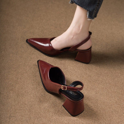 Paolina | Women’s Orthopedic Pointed Toe Slingback Block Heel Pumps