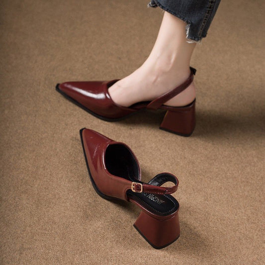 Paolina | Women’s Orthopedic Pointed Toe Slingback Block Heel Pumps
