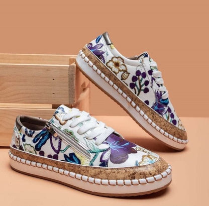 Camila | Orthopedic Floral Canvas Espadrille Sneakers – Lightweight Comfort