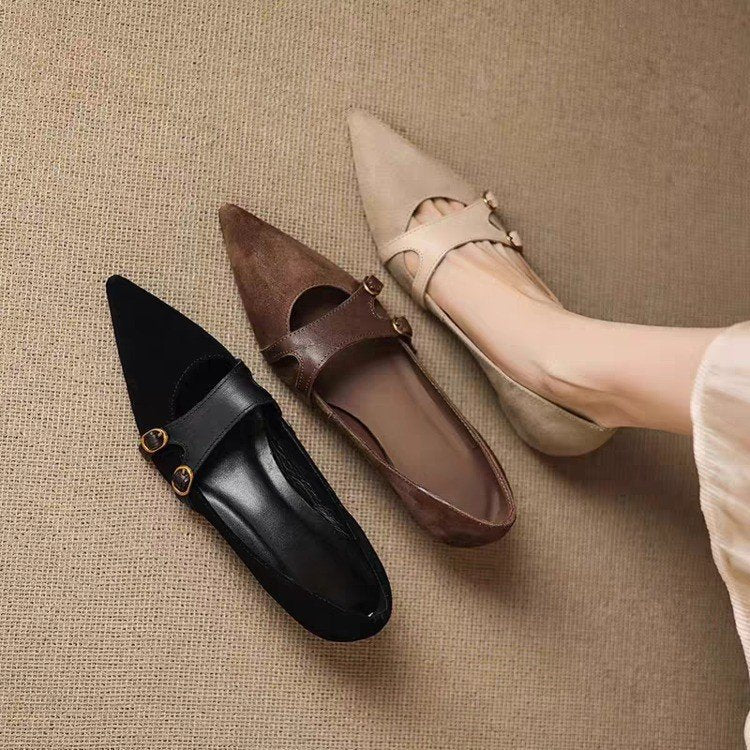 OrthoCare Vintage Pointed Flats - Supportive Design