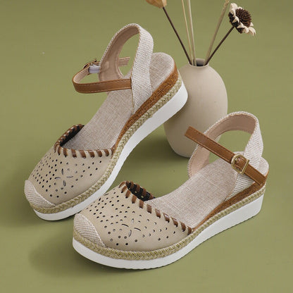 OrthoCare Breathable Woven Mary Jane Platform Sandals
