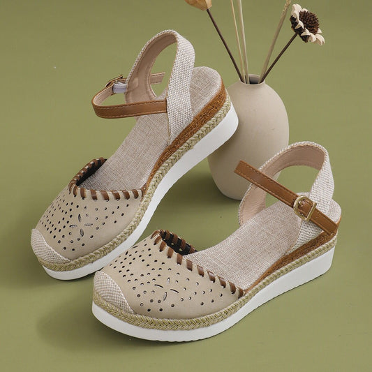 OrthoCare Breathable Woven Mary Jane Platform Sandals
