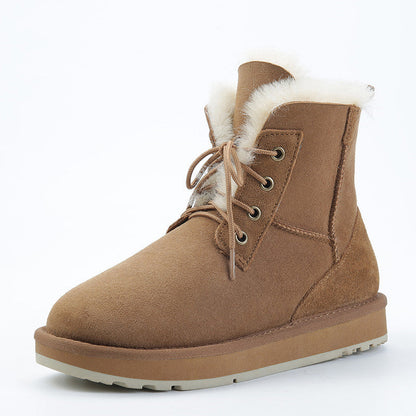 Alina | Orthopedic Fur-Lined Suede Lace-Up Winter Boots