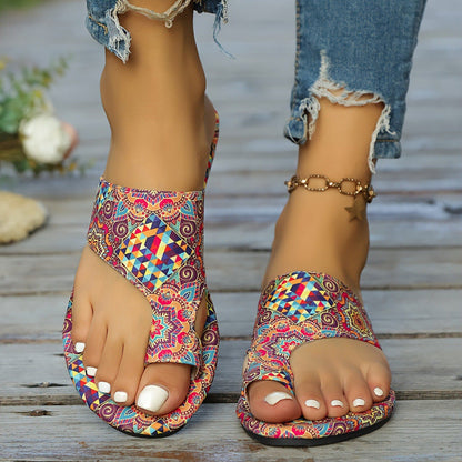 OrthoCare | Bohemian Beaded Toe Ring Flat Sandals