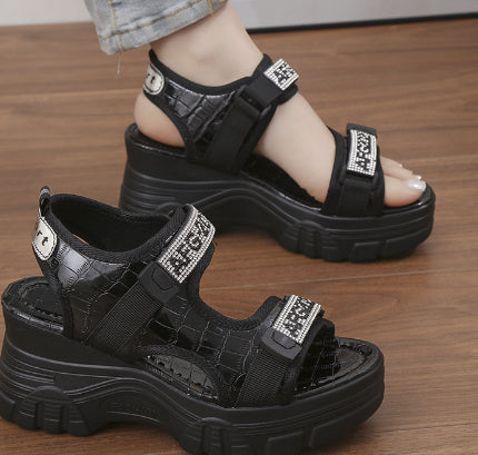 OrthoCare Wedge Heel Sandals With Rhinestones