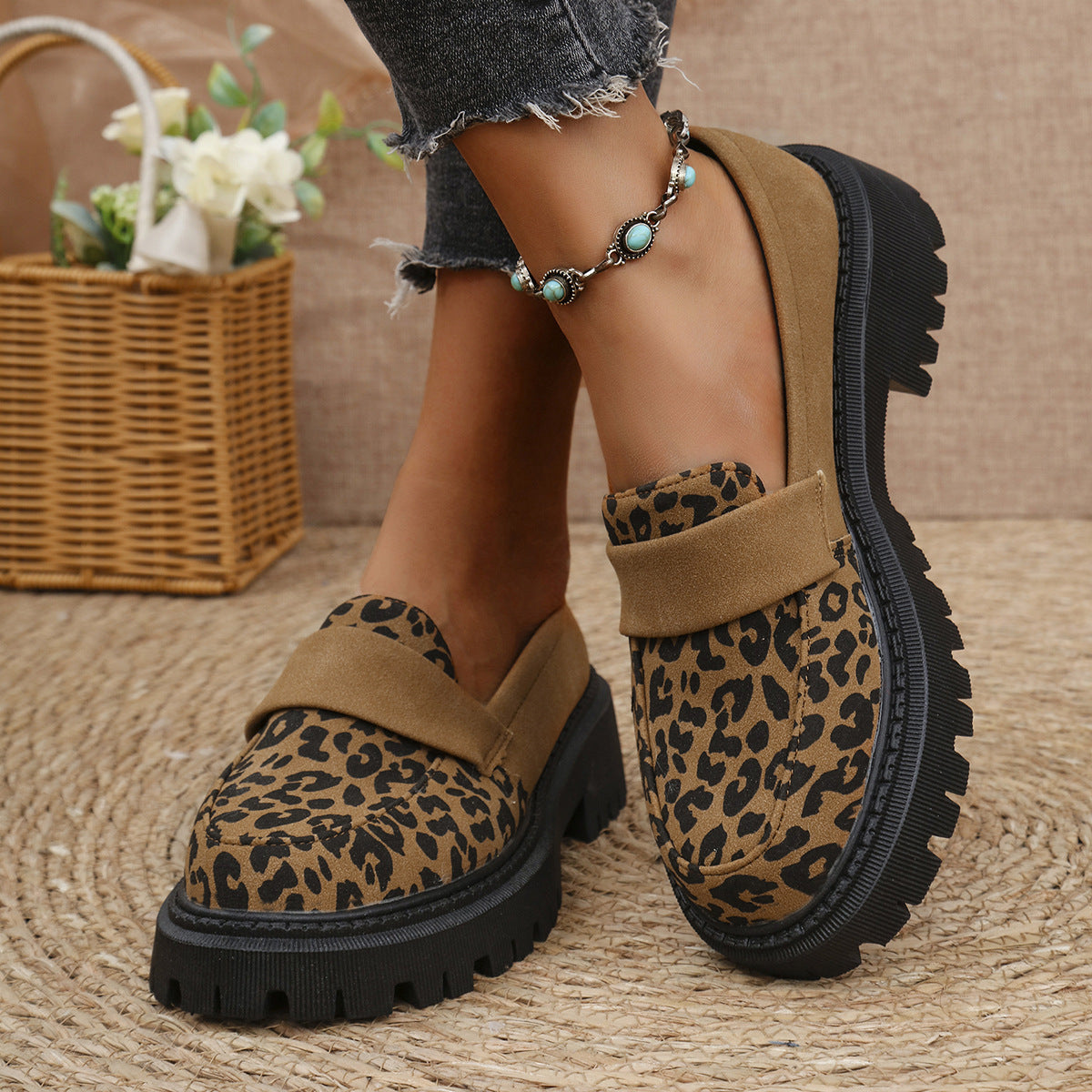 OrthoCare | Leopard Platform Slip-On Loafers