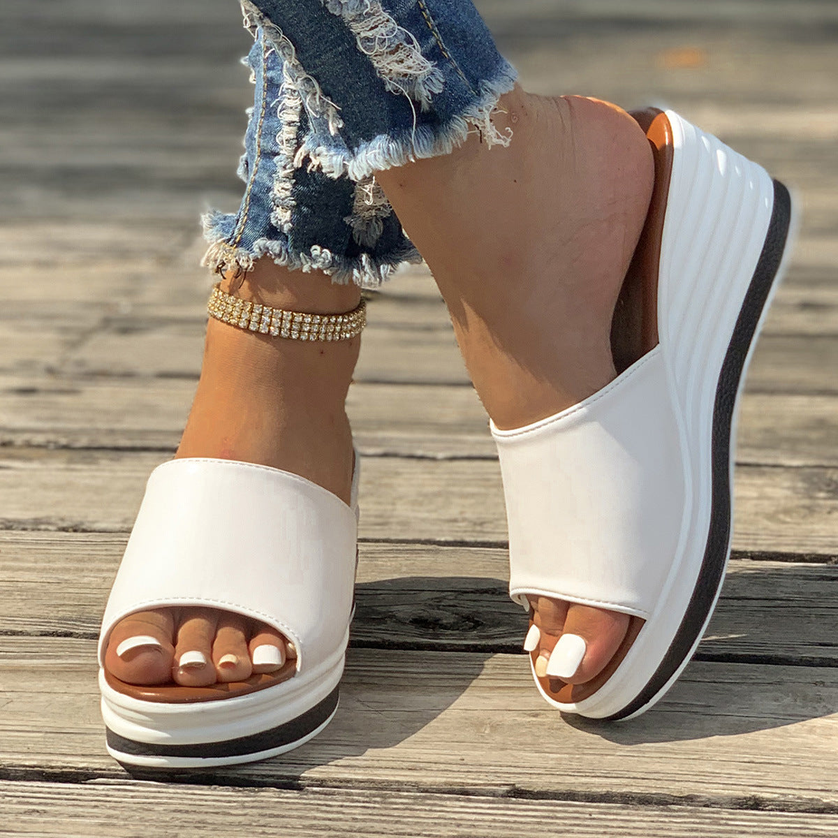 OrthoCare Fish Mouth Heeled Sandals: Unique Summer Elegance