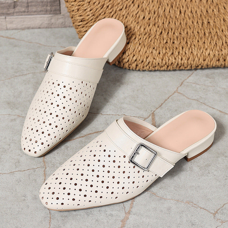 Hestia | Women’s Orthopedic Perforated Pointed Toe Mule Flats