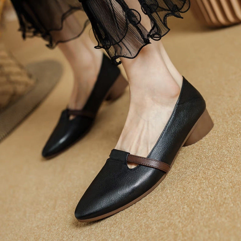 OrthoCare Elegant Leather Strap Flats – Minimalist Comfort Everyday Shoes